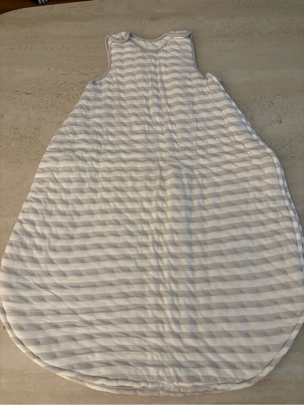 Striped Baby Sleep Sack - White & Light Gray
